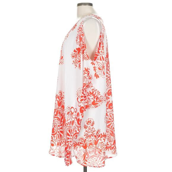 Show Me Your Mumu Peta Boo Tunic in Hendigo Go Red and White Floral - Large - Picture 3 of 7